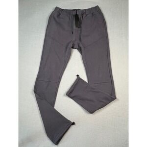 Richie Le Joggers Sweatpants Cotton Designer Grey Drawstring Waist Split Hem New